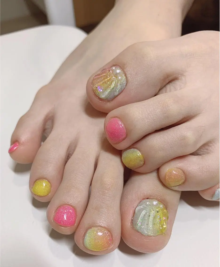 ネイル オーロラネイル フットネイル u sのネイルデザイン