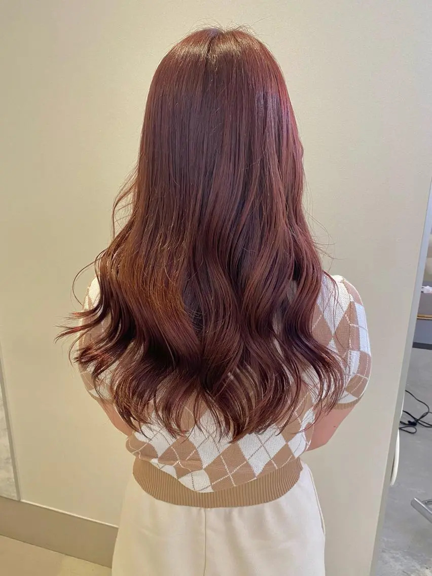 ロング カラー ブラウンカラー ピンクカラー ピンクブラウン 韓国風ヘア カット ヘアカラー トリートメント ボブ/縮毛矯正/ レイヤー/塚田のヘアスタイル