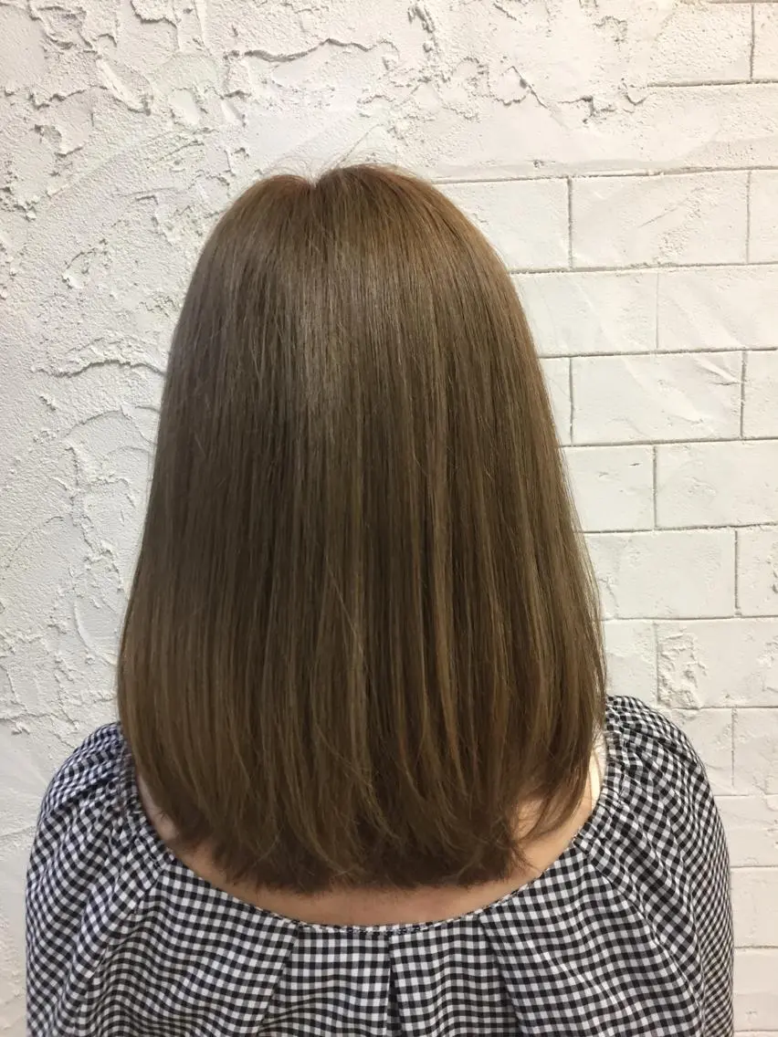 ミディアム カラー 縮毛矯正 archange 大井川のヘアスタイル