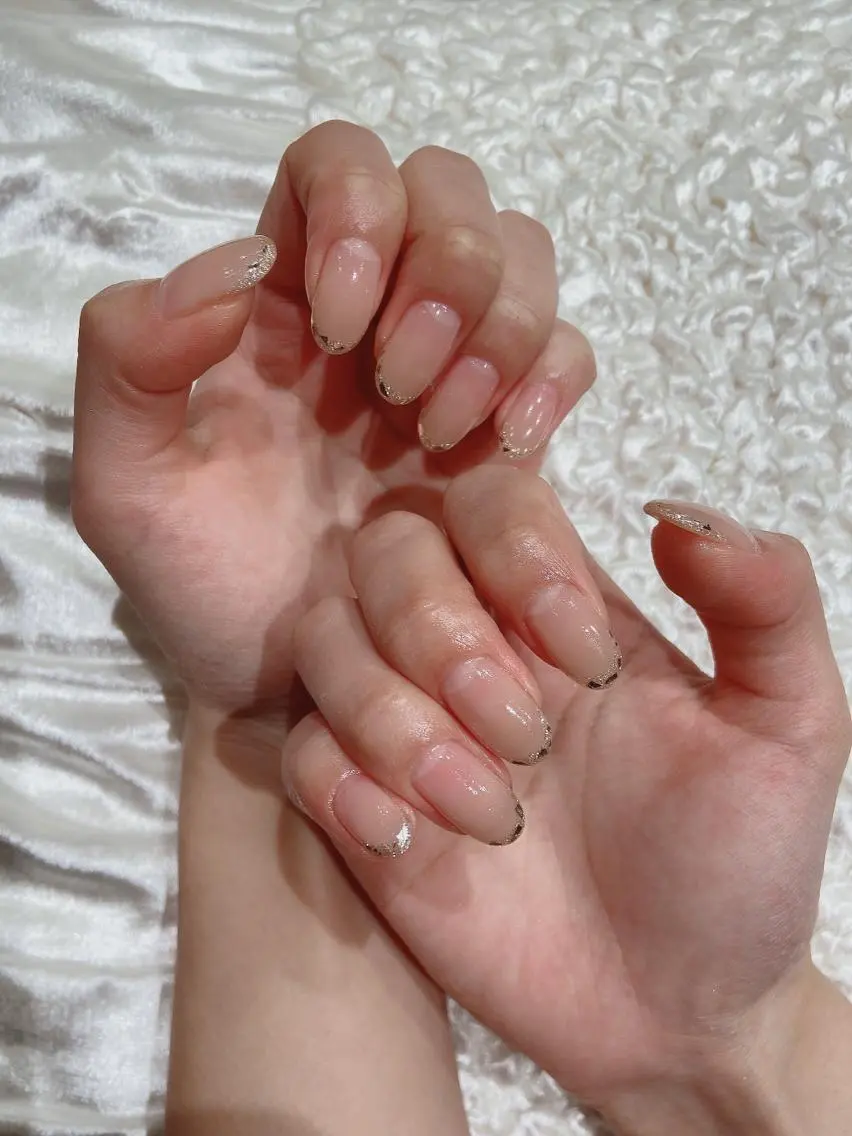 ネイル フレンチネイル ガラスフレンチ グラデーション Nailist🌟 Wakanaのネイルデザイン