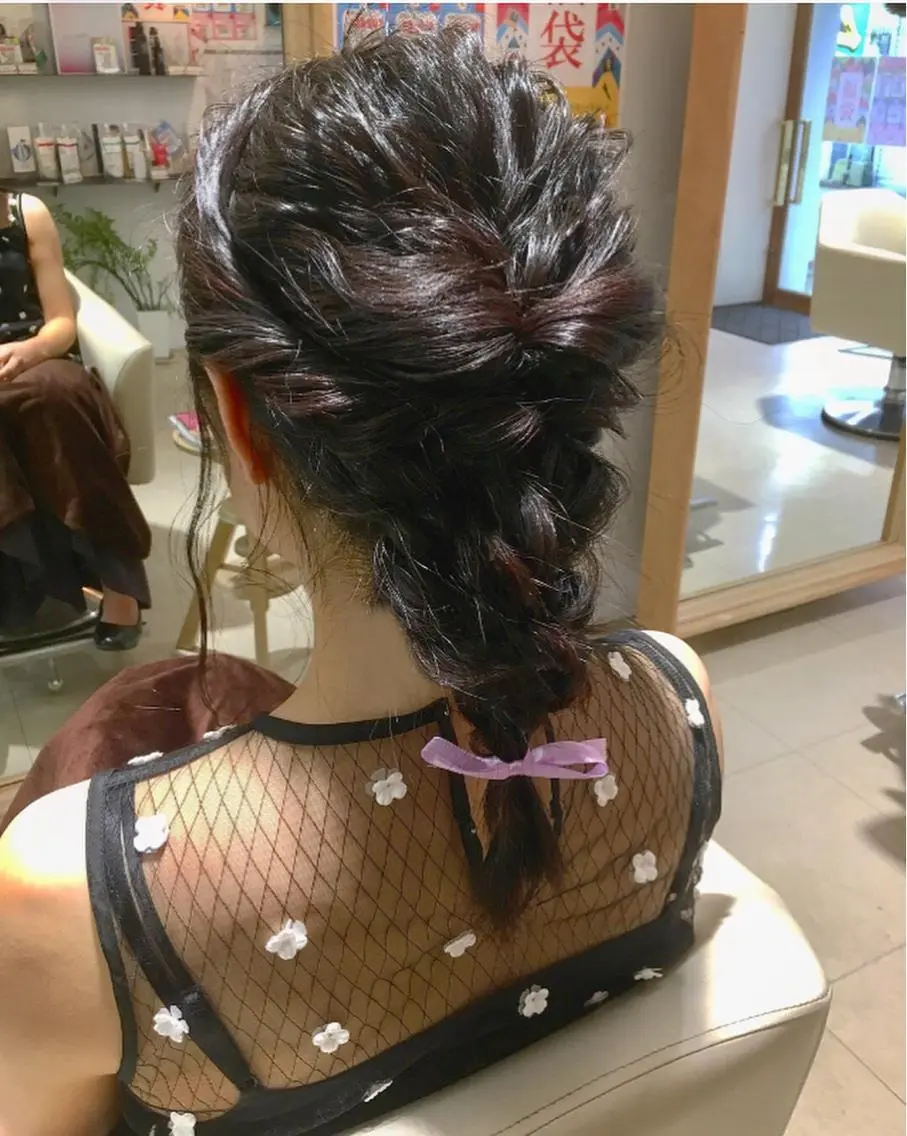 ミディアム ヘアセット 安永 涼のヘアスタイル