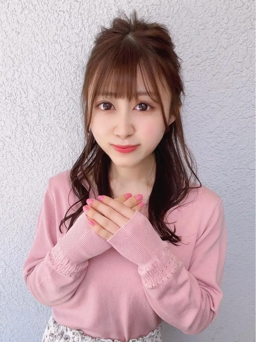 セミロング カラー パーマ ヘアアレンジ ネイル ハーフアップ カット ヘアカラー 💖透明感カラー💖 mayukoのヘアスタイル