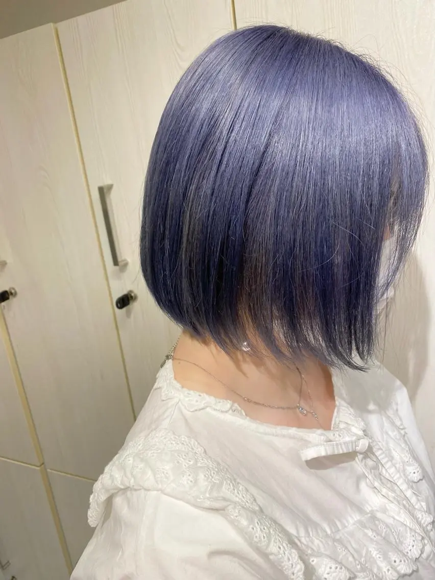 ショート カラー ブルーカラー ブルーラベンダー ラベンダーカラー カット ヘアカラー トリートメント ハイトーン×似合わせ 🌱中川慎之介のヘアスタイル