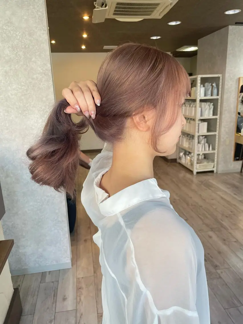 ミディアム カラー ベージュカラー ピンクカラー ピンクベージュ 🫧ヒシダアキ taboo.i🫧のヘアスタイル