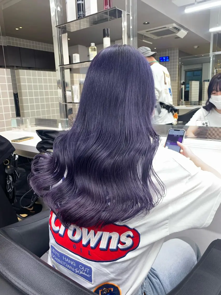 ロング ヘアカラー トリートメント ヘアセット 縮毛/ダブルカラー 🦋ベージュヘア🦋のヘアスタイル
