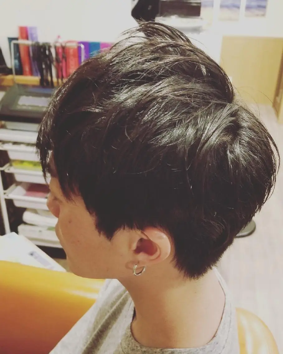 ショート メンズ カラー メンズバレイヤージュ メンズパーマ アディクシーカラー バレイヤージュ イルミナカラー spa hair ark 富井直美のヘアスタイル