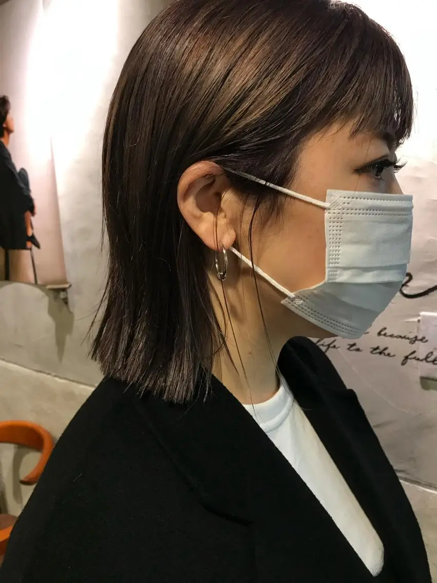 ミディアム カット ヘアカラー トリートメント ayane⭐️ボブ・ ショート・パーマのヘアスタイル