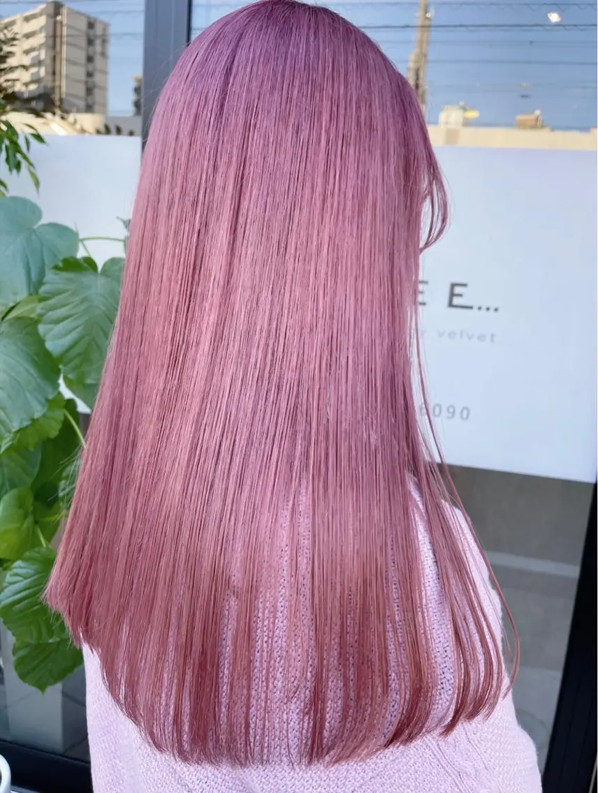 ロング カラー ベージュカラー ブリーチ ケアブリーチ ピンクカラー ピンクベージュ ダブルカラー /まつ毛パーマ🎀のヘアスタイル