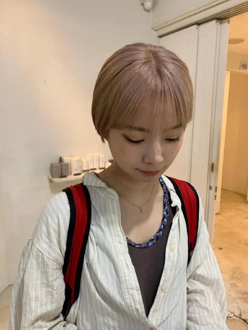 ショート ヘアカラー トリートメント ダブルカラー/透明感 💈JUNYA💈のヘアスタイル