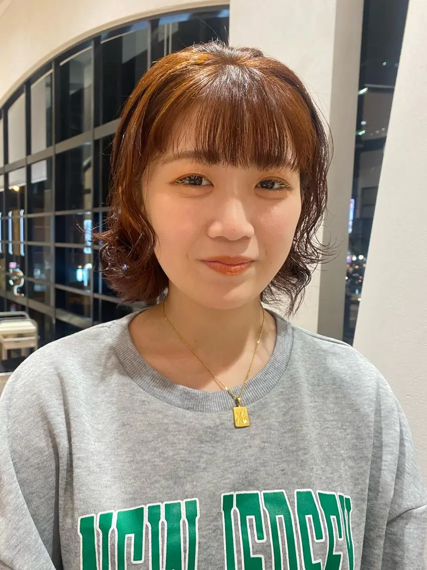 ショート カラー パーマ 増井 彩乃のヘアスタイル