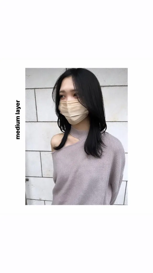ミディアム カラー パーマ ヘアアレンジ メンズ キッズ ネイル マツエク・マツパ アイブロウ メンズ韓国風 眉カラー 韓国風マツエク 韓国風ヘア レイヤーカット カット ヘアカラー トリートメント hiro【沿線で叶う 似合わせhair】のヘアスタイル