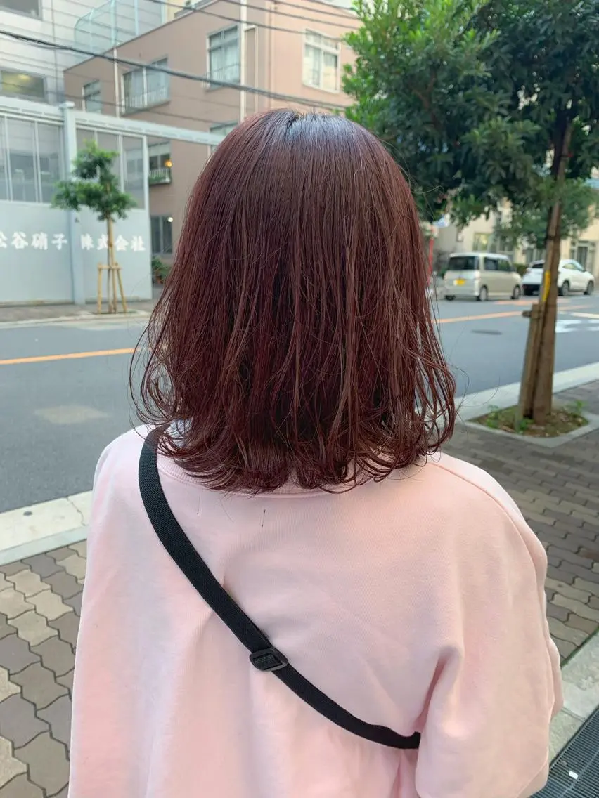 ミディアム カラー パーマ ヘアカラー 韓国レイヤー/艶髪 WATSUKIのヘアスタイル