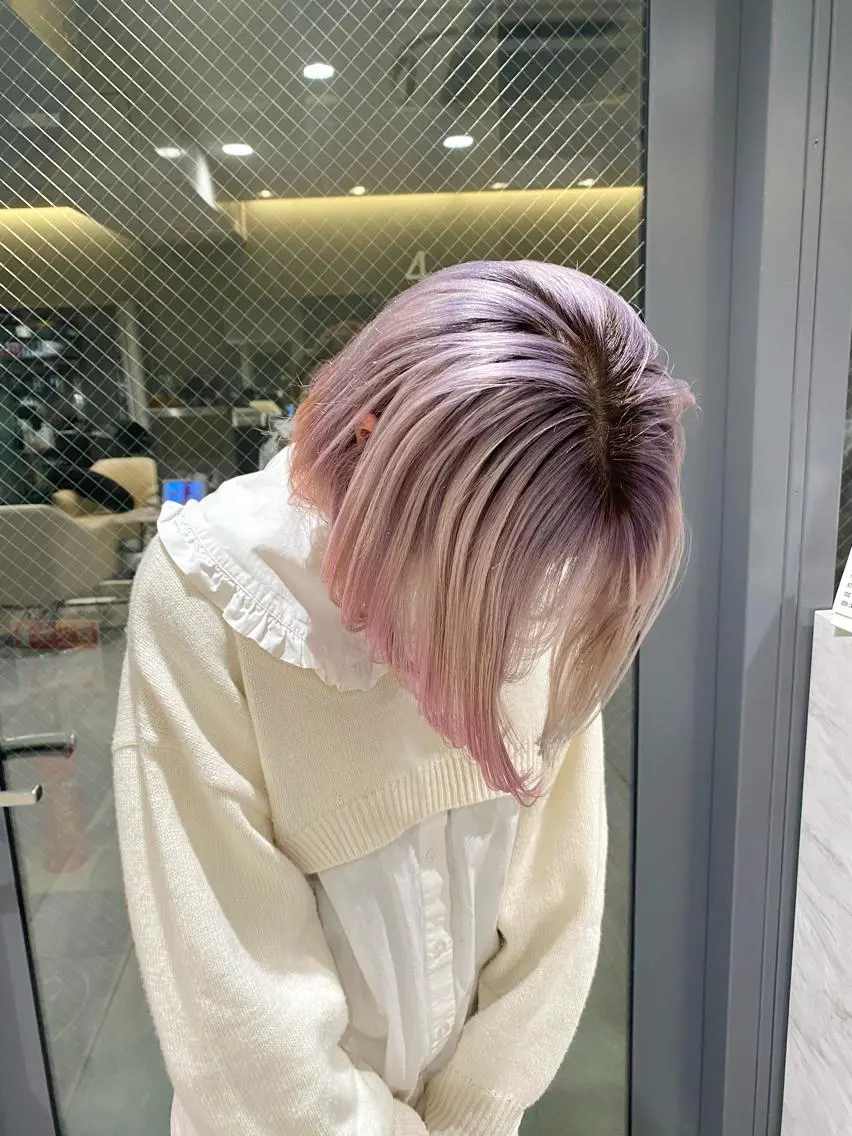 ミディアム カラー ブリーチなしカラー RURI🩵のヘアスタイル