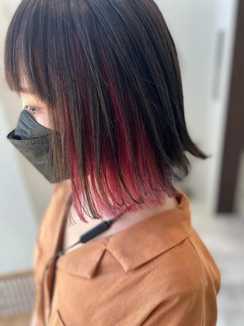 ミディアム カラー 艶髪🫧髪質改善 縮毛矯正✨影山湧市のヘアスタイル