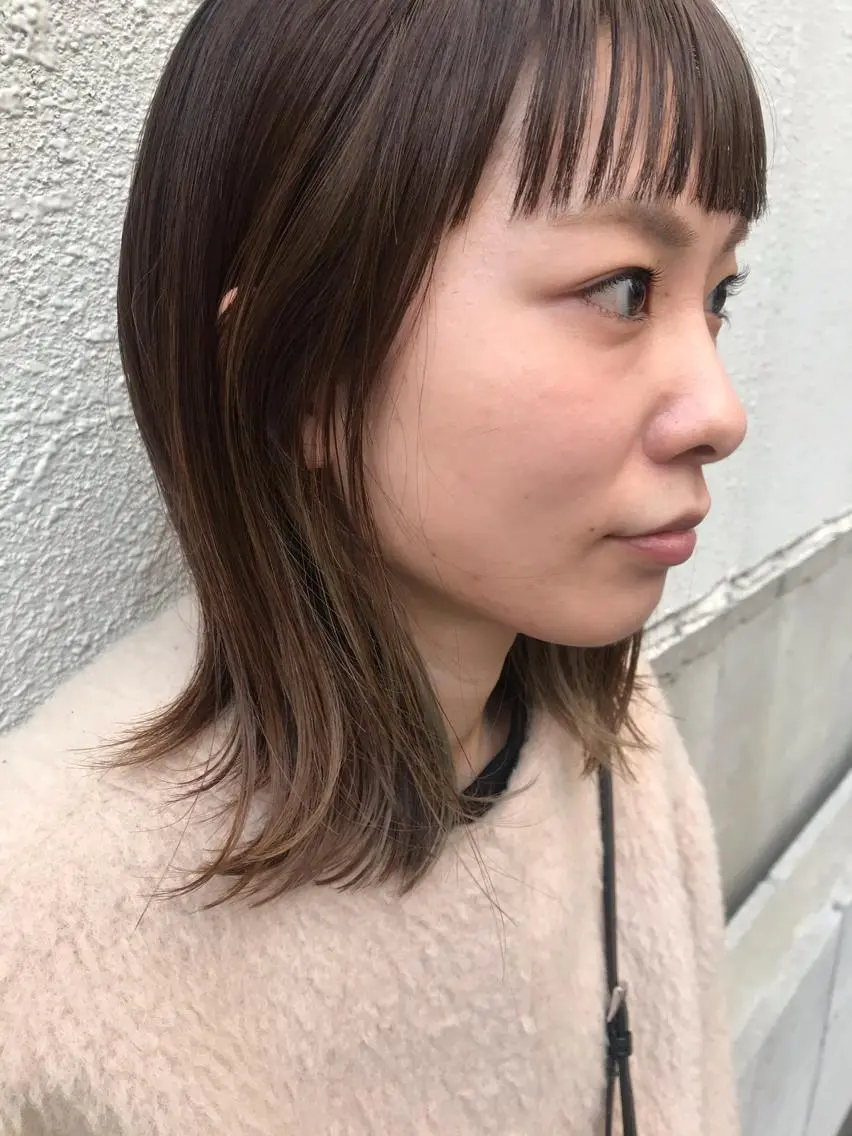 ミディアム カット ヘアカラー トリートメント ayane⭐️ボブ・ ショート・パーマのヘアスタイル