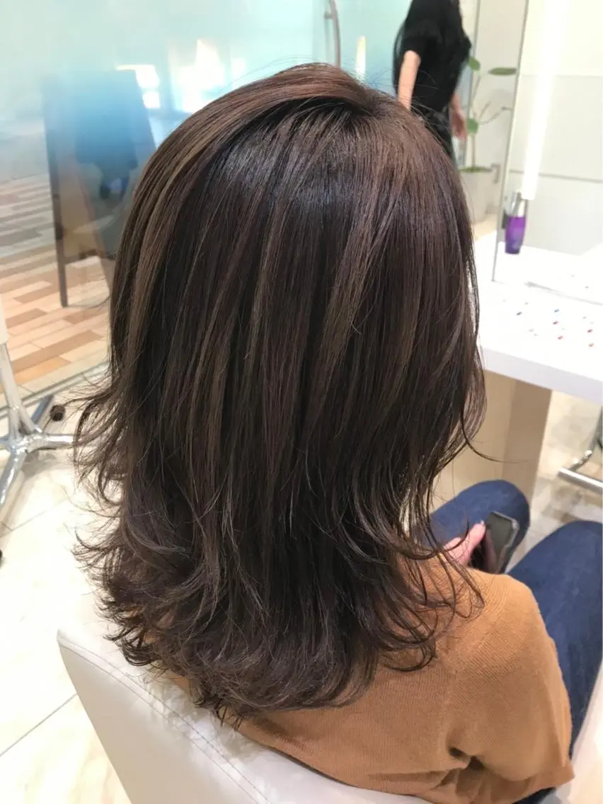 セミロング カラー 縮毛矯正/ショート 長岡/姉崎宏実🌿のヘアスタイル
