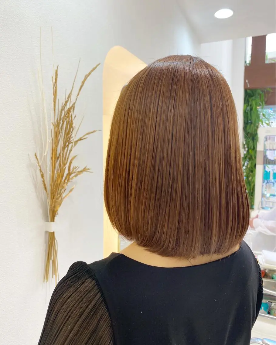 ミディアム パーマ 縮毛矯正 河原町/艶髪/西田 晴香のヘアスタイル