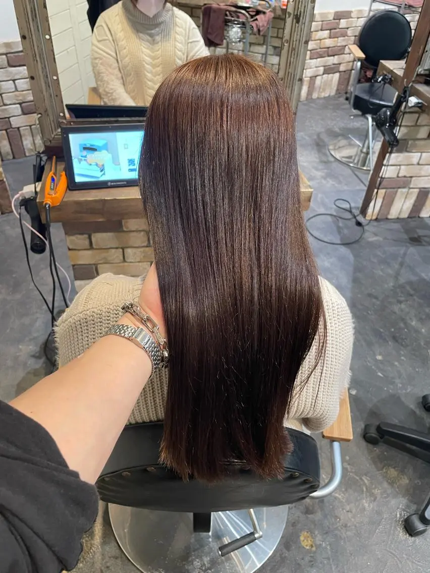 セミロング 複雑履歴に対応ブリー チ無しダブルカラーのヘアスタイル