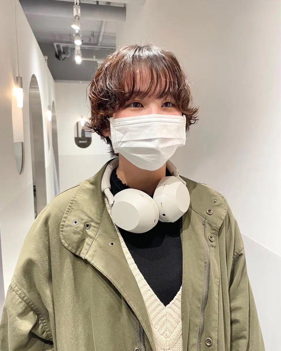 ショート カラー パーマ カット ヘアカラー パーマ satsuki 暖色・ブラウンカラーのヘアスタイル