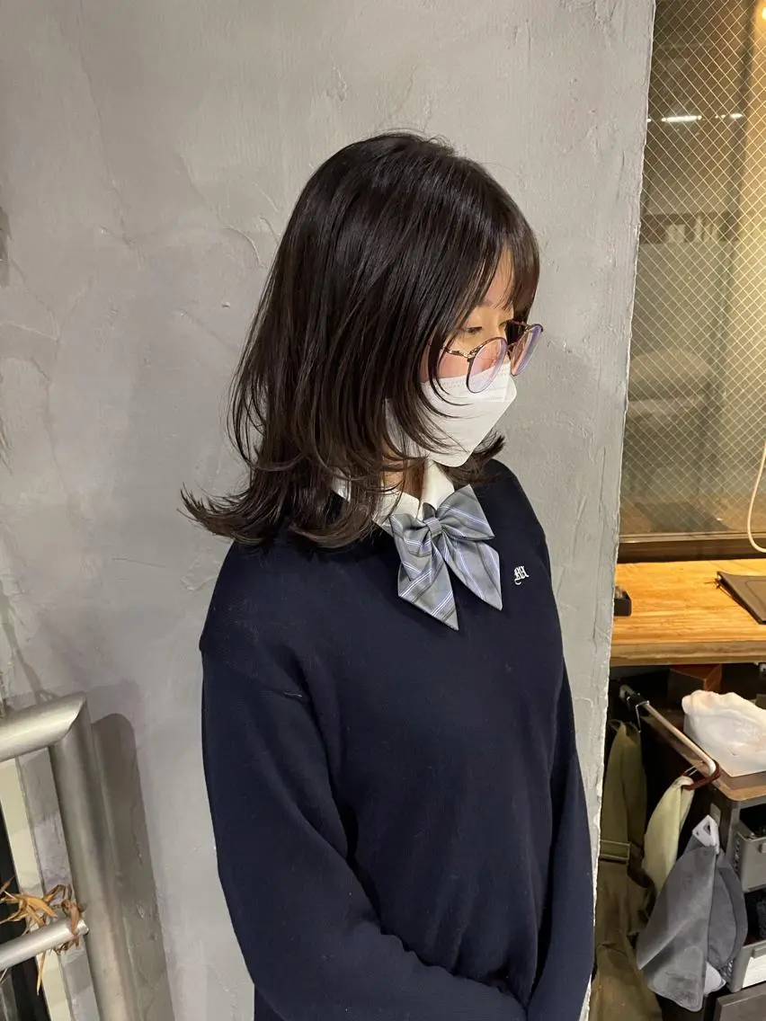 セミロング レイヤーカット ウルフカット ウルフ レイヤー パーマ🪐MANAのヘアスタイル