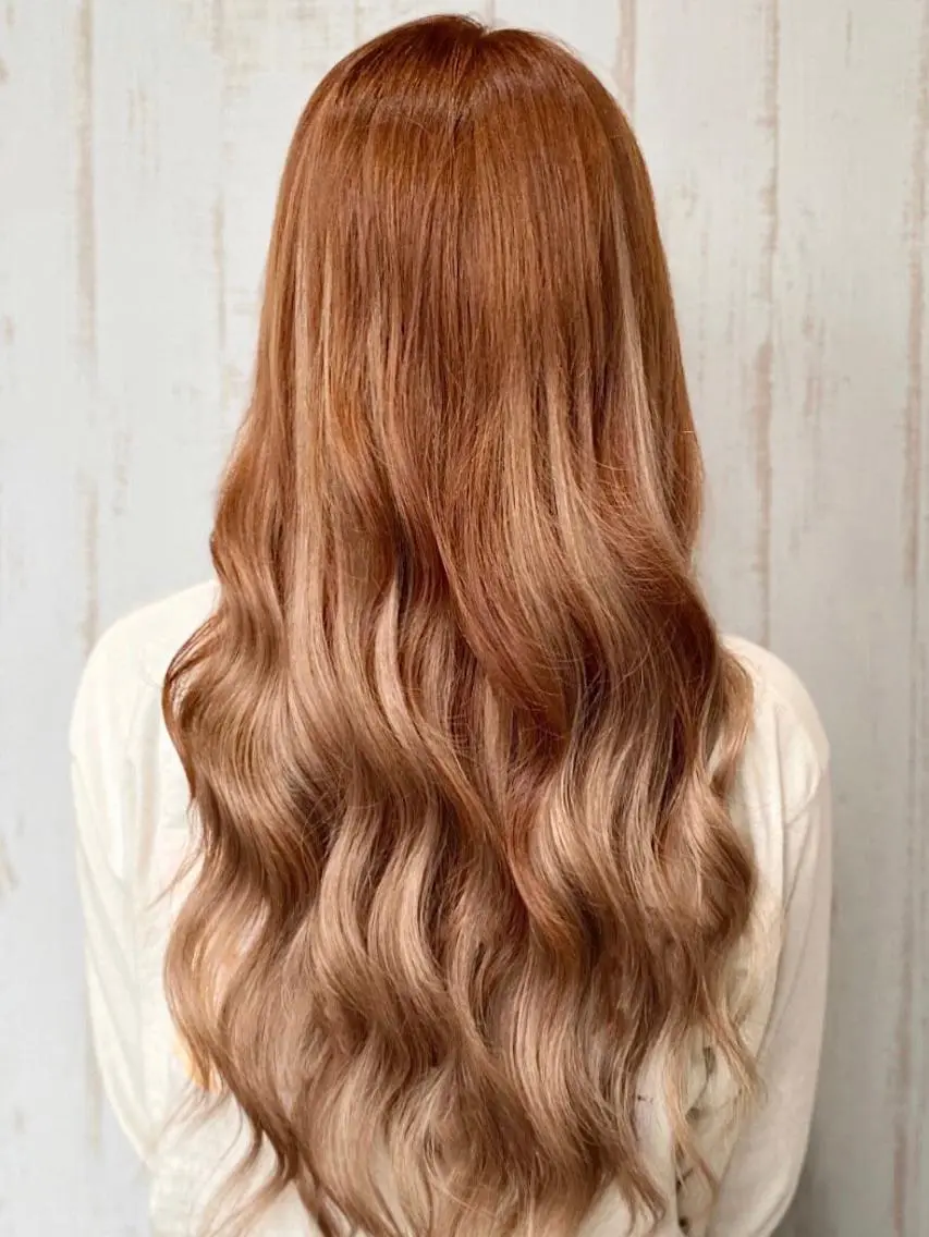 ロング カラー パーマ ヘアアレンジ 大阪レミーエクステ チビ編み込みのヘアスタイル