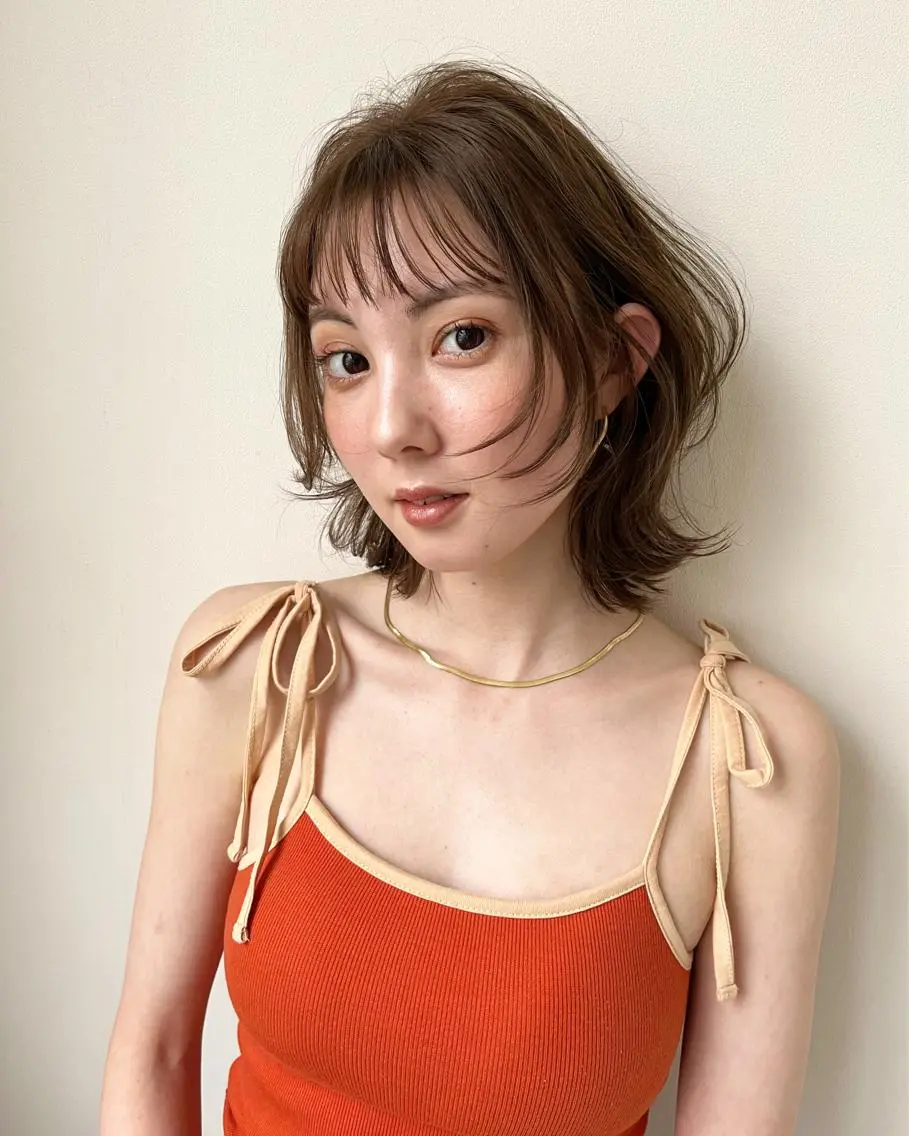ミディアム カラー ヘアアレンジ カット ヘアカラー トリートメント サソウ ユリエ🥥のヘアスタイル