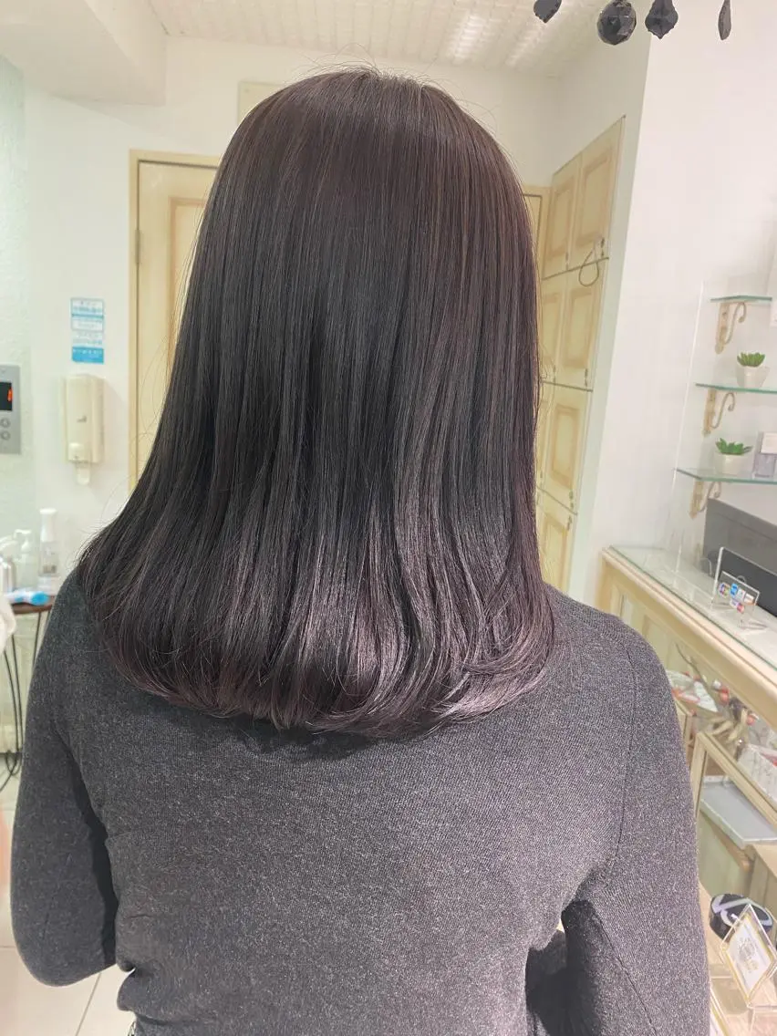 セミロング カラー ヘアアレンジ 透明感カラー 古山 結季🌙🖤のヘアスタイル