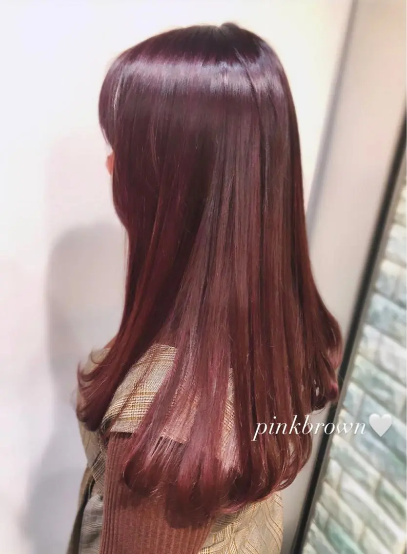 ロング カラー ブラウンカラー カシス ラベンダーカラー ラベンダーピンク ピンクカラー 艶髪 ♡Tomiyaのヘアスタイル
