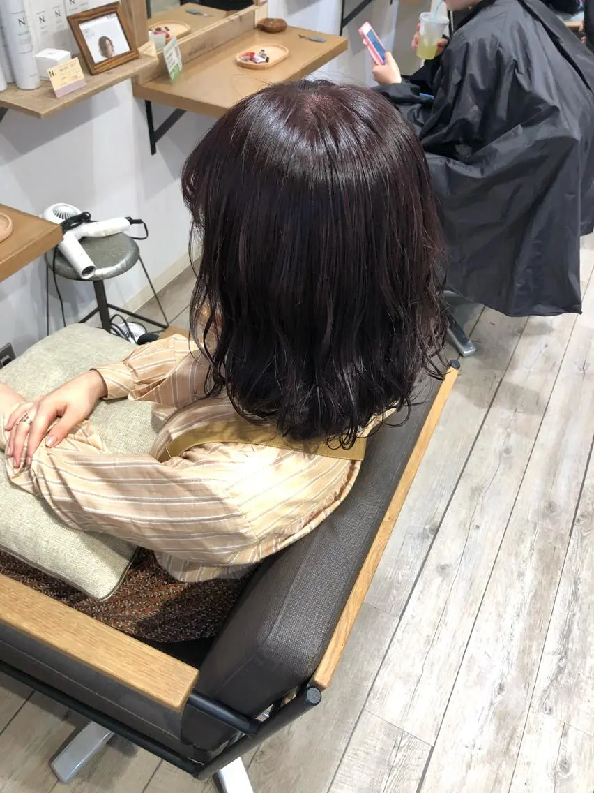 ミディアム カラー ヘアアレンジ 新宿/顔周りカット +レイヤー＝しずく♩のヘアスタイル