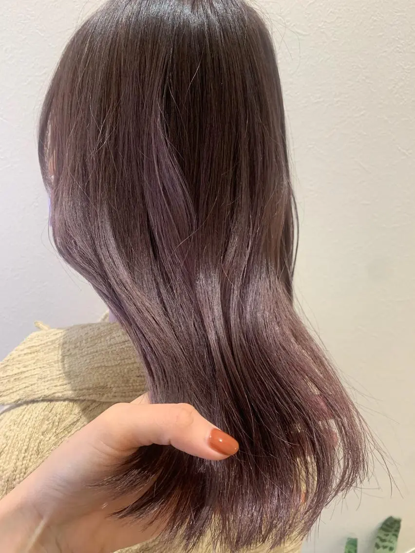 ミディアム カラー ベージュカラー ブリーチ ラベンダーカラー ラベンダーベージュ ピンクカラー カット ヘアカラー トリートメント hubhair レイヤー/透明感のヘアスタイル