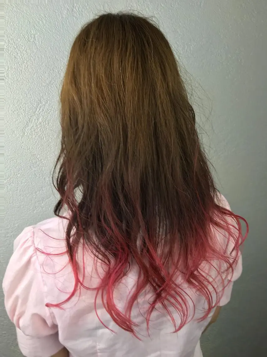 ロング カラー グラデーションカラー ピンクカラー カット ヘアカラー トリートメント デザインカラー🌈 高木リョウのヘアスタイル