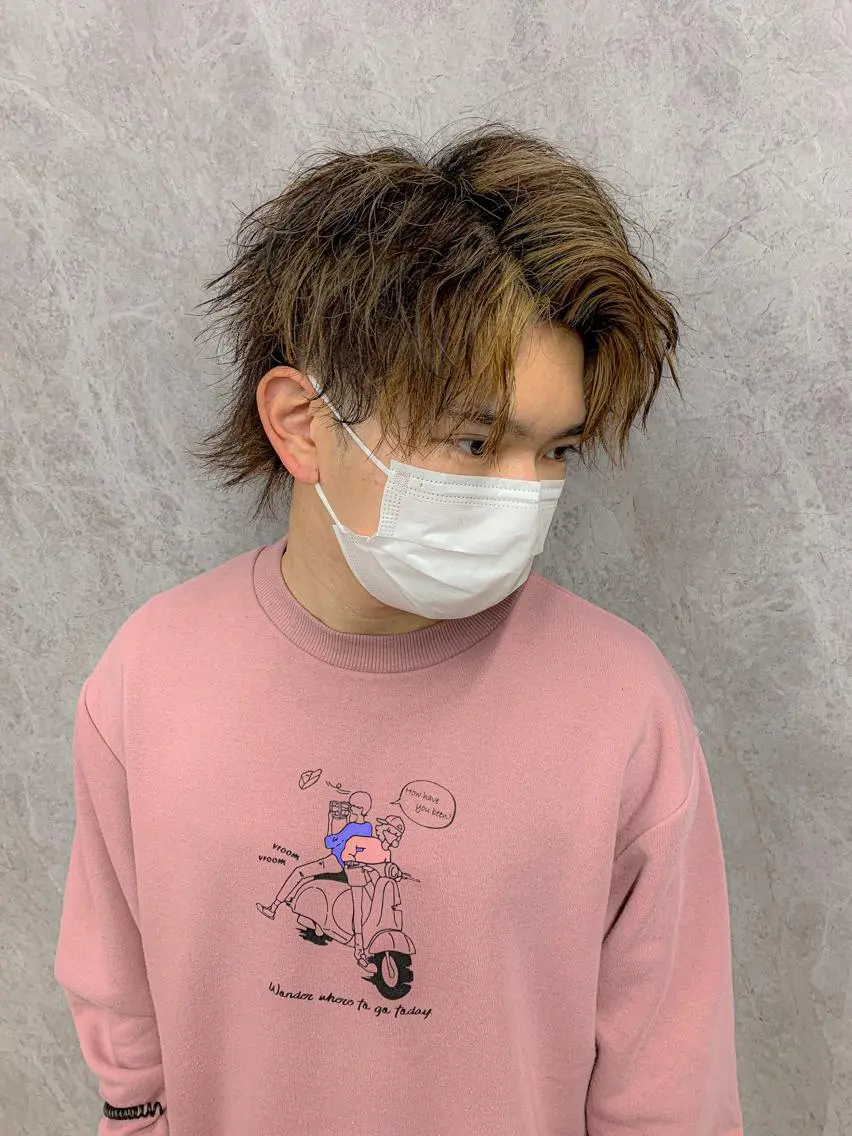 ショート カラー メンズ カット ヘアカラー 尾﨑 純也のヘアスタイル