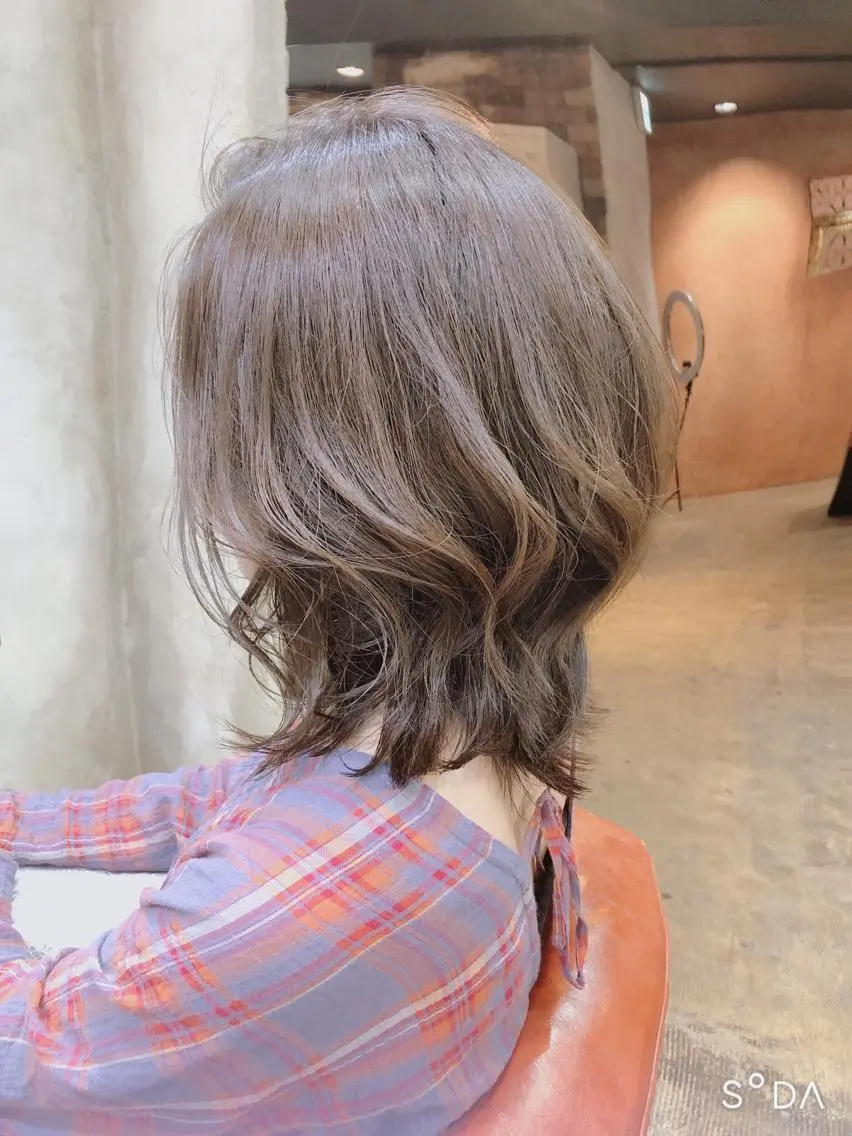 ミディアム ミディアムパーマ 外ハネヘア 髪質改善✨ストレート オグ✂️/ショートのヘアスタイル