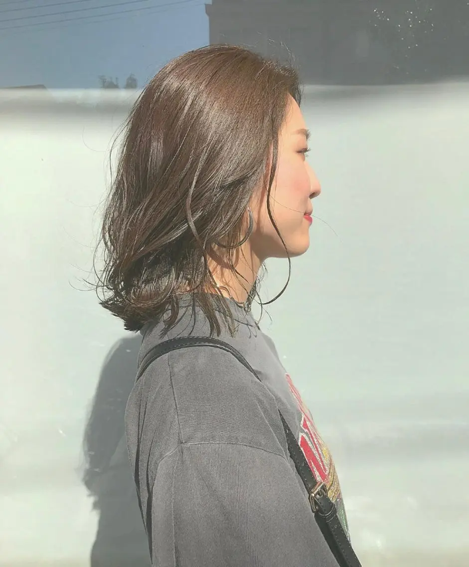 ミディアム カラー ヘアアレンジ カット ヘアカラー トリートメント Kawaguchi Arisaのヘアスタイル