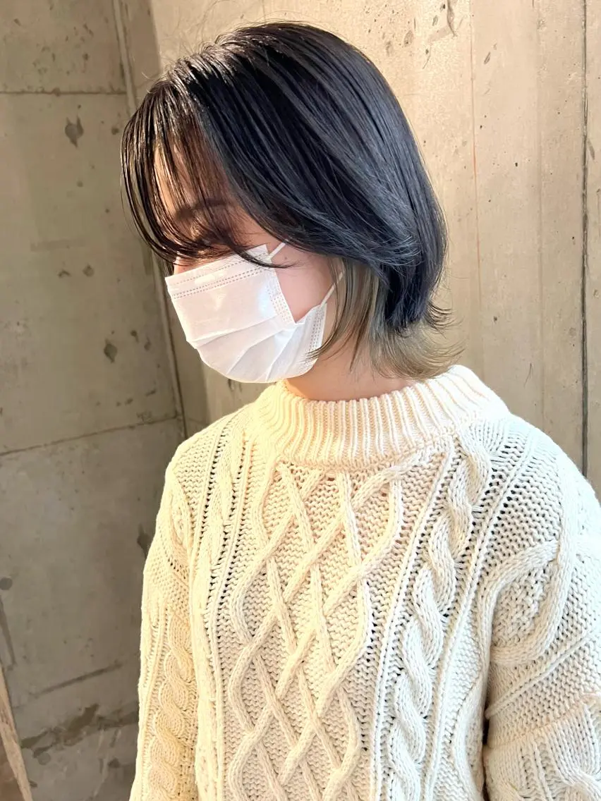 ショート カラー ヘアアレンジ バレイヤージュ ブリーチ ケアブリーチ グレージュ ハイライトカラー ヘアカラー lani ブリーチ /ダブルカラーのヘアスタイル