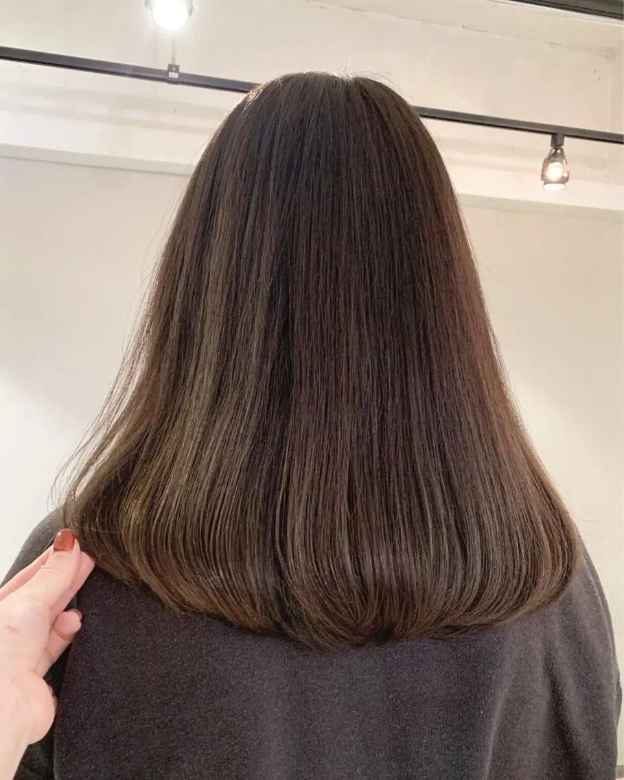 ミディアム カラー カット ヘアカラー トリートメント 透明感カラー✂︎ /縮毛矯正/YUKAのヘアスタイル