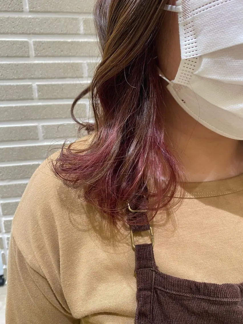 ミディアム ヘアカラー 植田 菜月のヘアスタイル