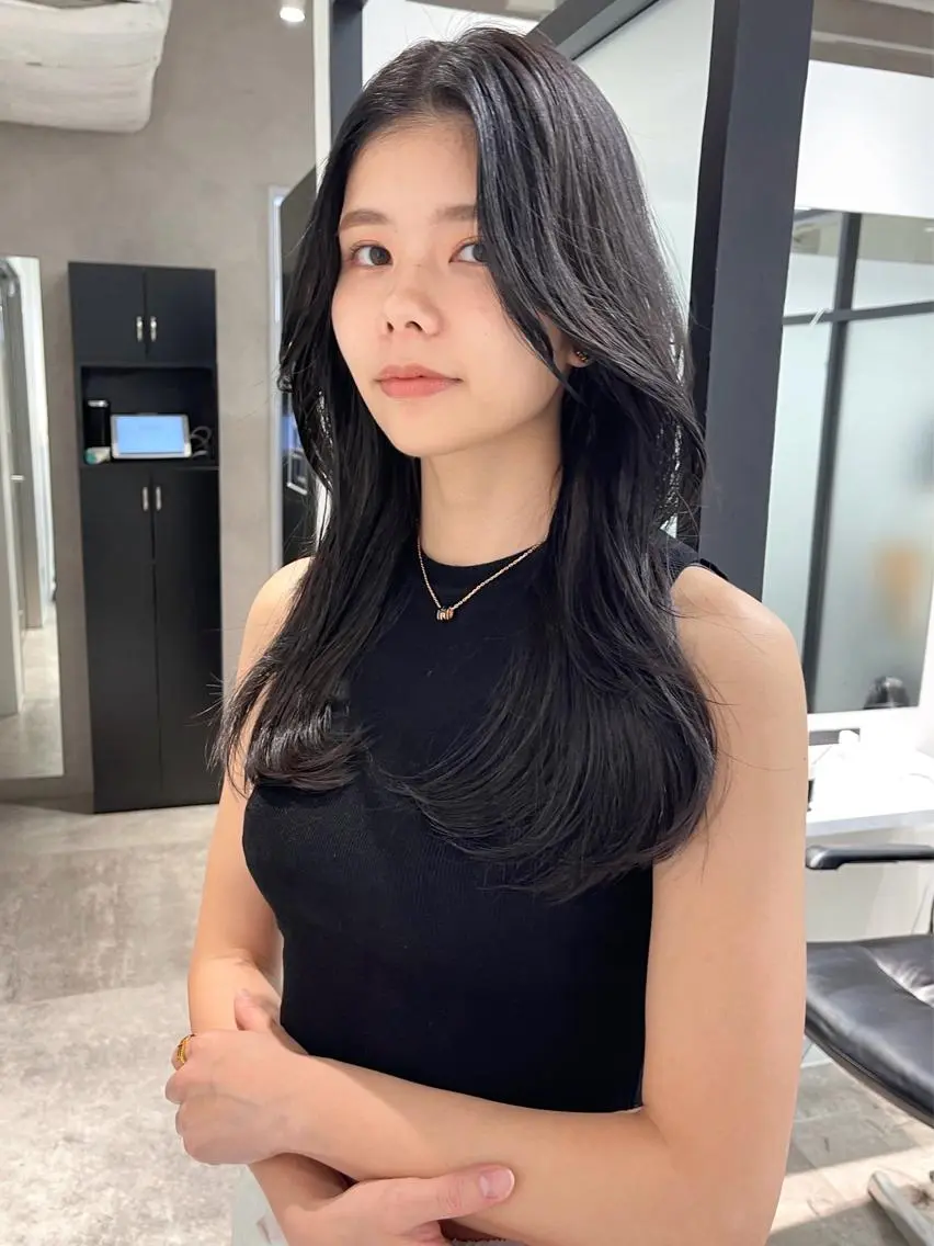 ロング 韓国風ヘア レイヤーカット カット ヘアカラー トリートメント 韓国レイヤーカット 髪質改善▫️水野有真のヘアスタイル