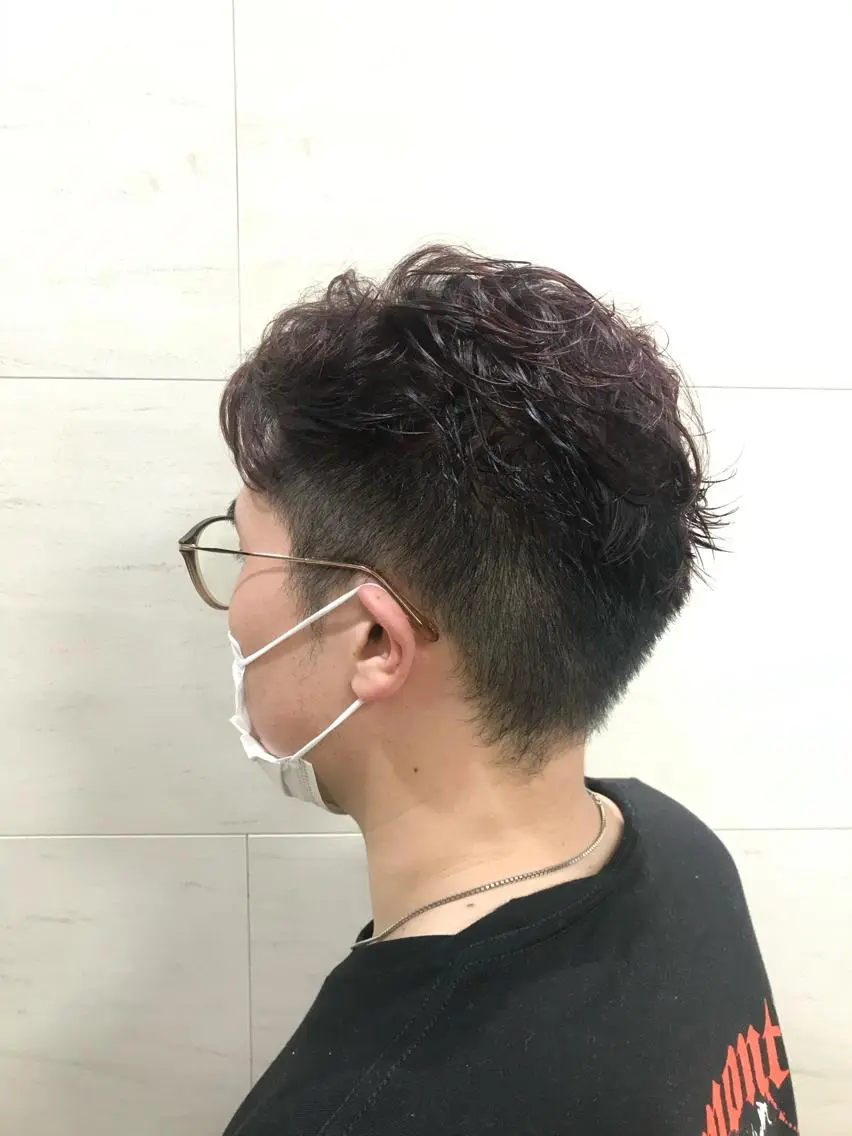 ショート カラー メンズ ブラウンカラー レッドカラー レッドブラウン 茅ヶ崎パーマ特化/ スパイラル/ハルキのヘアスタイル