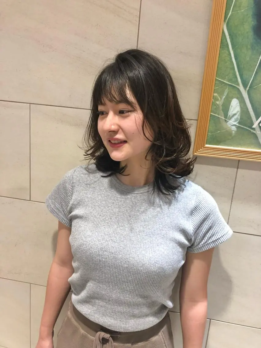 セミロング カラー パーマ 🌱ケミカル美容師 未来を綺麗に🌱優吾のヘアスタイル