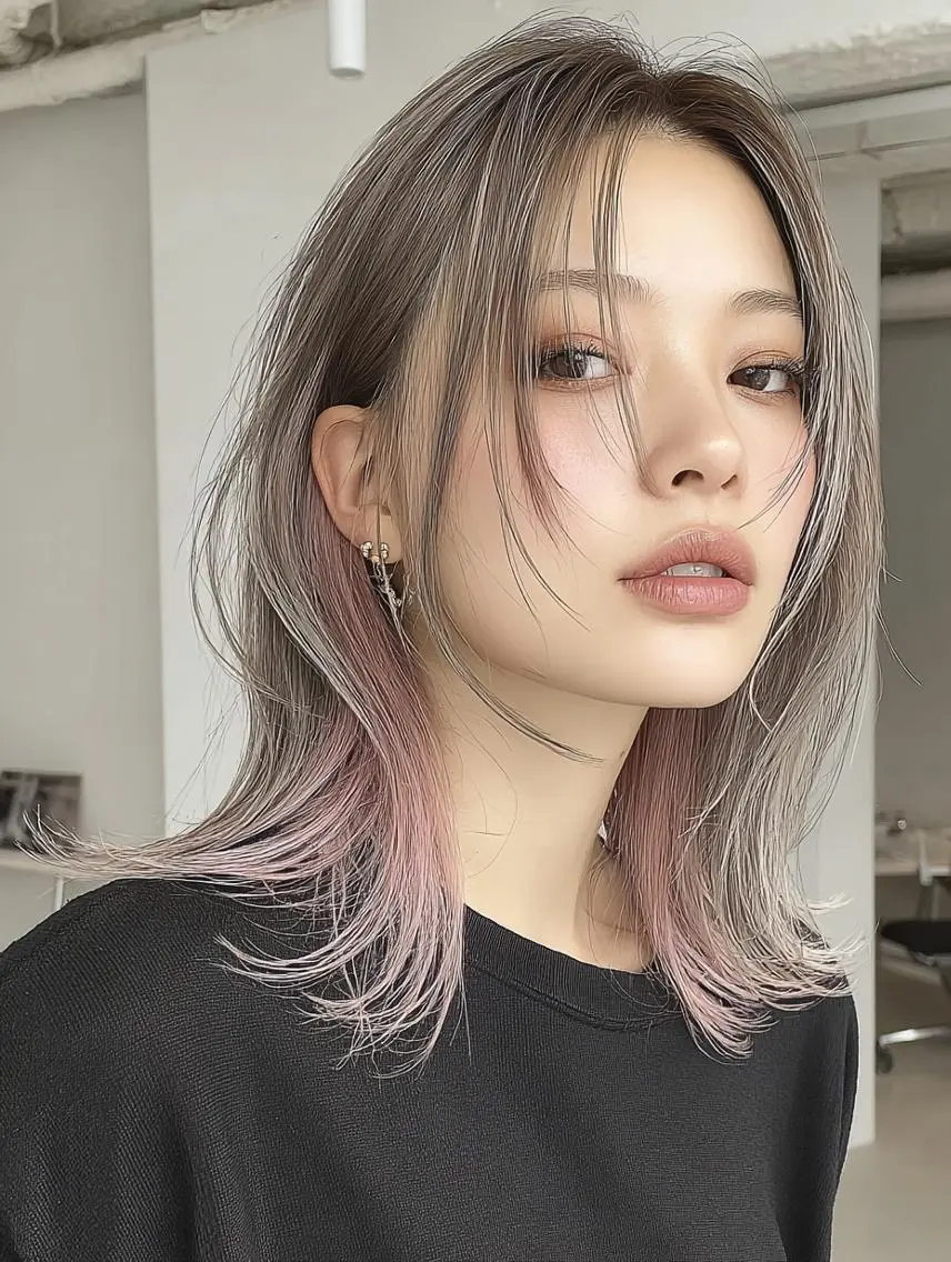ミディアム カラー ✨エクステ✨本数・ 色合わせ相談可／山口のヘアスタイル