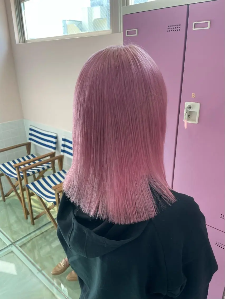 ミディアム カラー ピンクカラー カット ヘアカラー トリートメント ヘアセット 🫧tatsuki 🫧“lot 横浜“のヘアスタイル