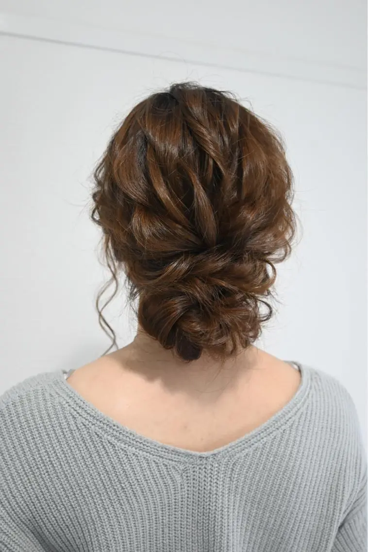 セミロング ヘアアレンジ 麻優 ヘアセットのヘアスタイル
