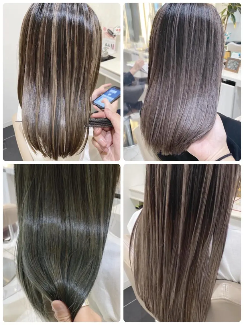 セミロング カラー バレイヤージュ 髪質改善 レイヤーカット カット ヘアカラー トリートメント 山崎俊輔/髪質改善 /バレイヤージュのヘアスタイル