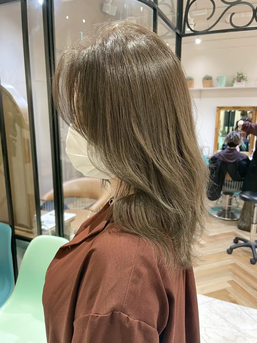 セミロング カラー カット 縮毛矯正 トリートメント レイヤー/韓国ヘア 縮毛矯正🫧鈴木颯のヘアスタイル
