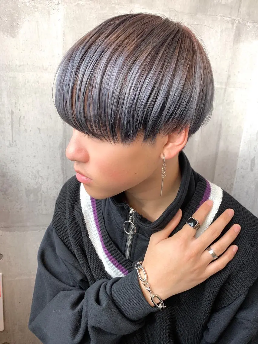 ショート カラー メンズ メンズ縮毛矯正 細谷碧海のヘアスタイル