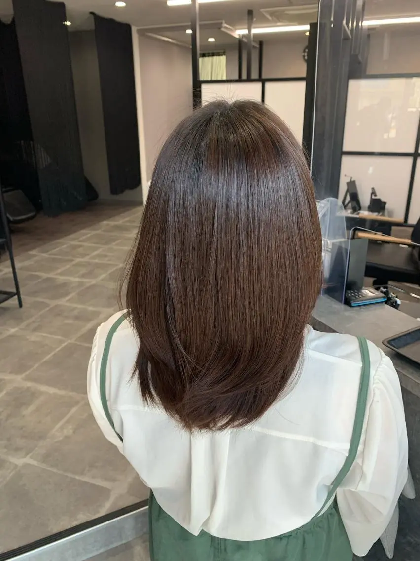 ミディアム パーマ 縮毛矯正 菊地 旬のヘアスタイル