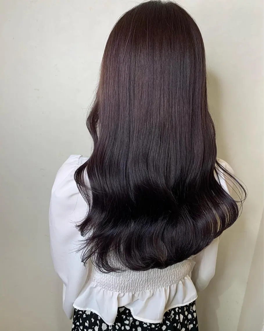 ロング カラー アッシュ 黒髪 ブリーチ ブルーカラー ブルーブラック オリーブカラー 特化　　kaiのヘアスタイル