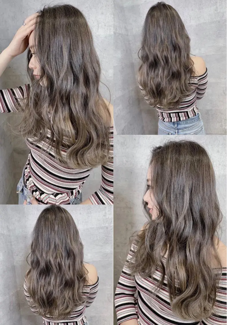 セミロング カラー _WHITE 高槻のヘアスタイル