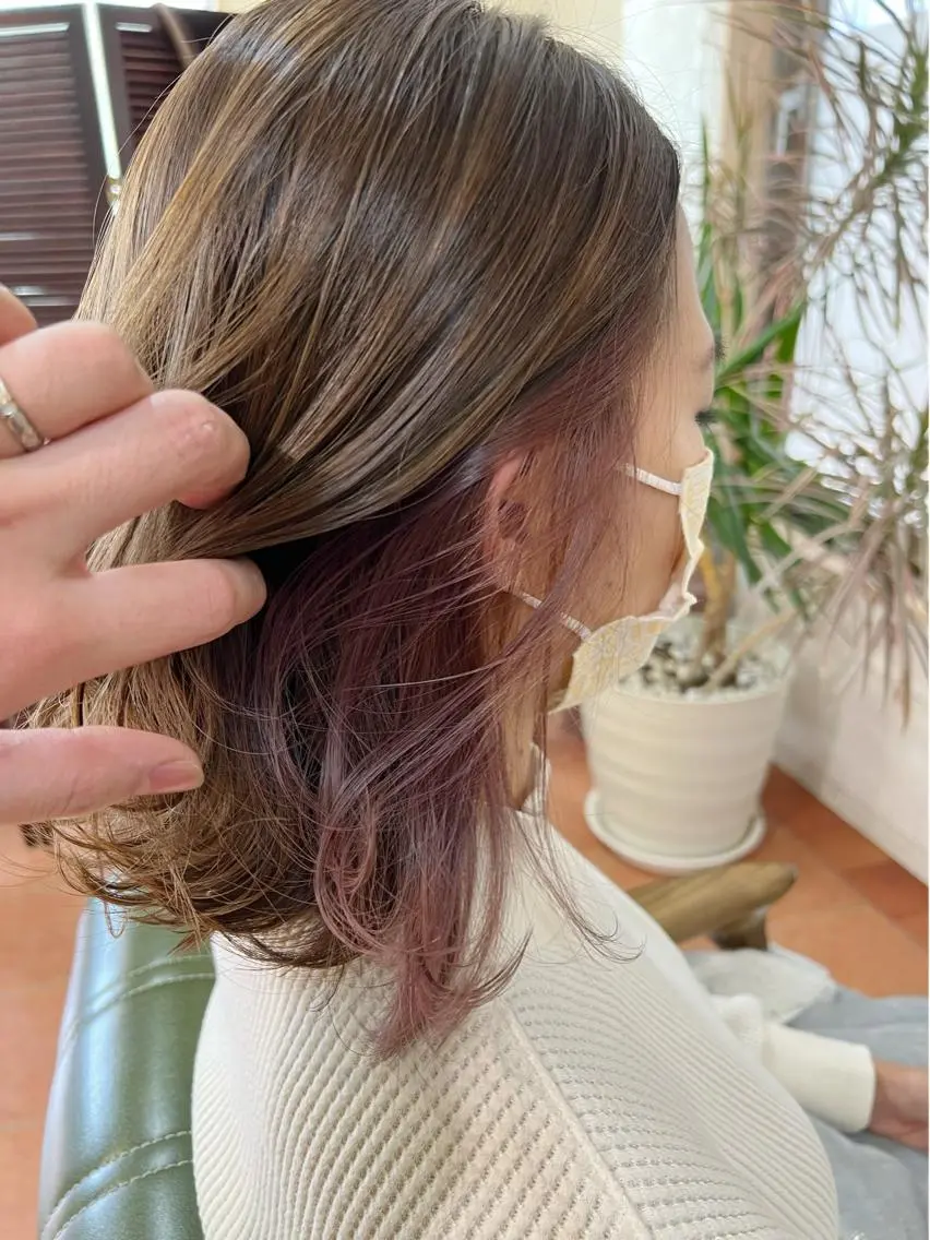 ミディアム カラー ヘアカラー トリートメント 石井 佑樹のヘアスタイル